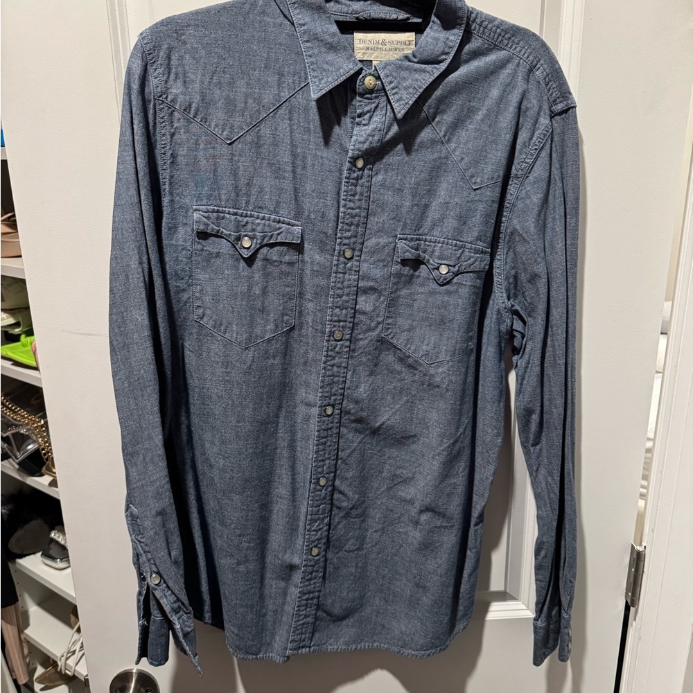 Denim & Supply Ralph Lauren Blue Casual Button Down Shirt